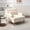 Beige, variant on EUROCO Oversized Armchair Accent Chair, Single Sofa Lounge Chair with Circular Armrests, Ergonomic Lumbar Support and Vintage Roman Column Legs for Living Room,Beige