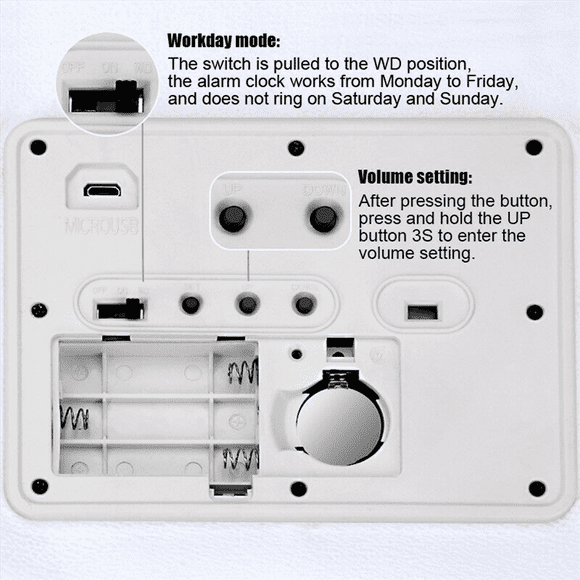 2X Alarm Clock Stand on Pressure Sensitive Battery Smart Alarm Clock Mat Floor Rug LED Time