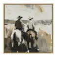 thumbnail image 5 of Kate and Laurel Sylvie Western Cowboy Horseback Ranch Abstract Neutral 1 Framed Canvas Wall Art by The Creative Bunch Studio, 30x30 Natural, Modern Abstract Cowboy Art for Wall, 5 of 7