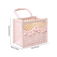thumbnail image 3 of Storage Basket Boho Woven Fabric Storage Basket,Large Collapsible Floral Laundry Hamper Portable Folding Storage for Clothes Toys （Pink）, 3 of 6