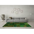 thumbnail image 3 of Ahgly Company Indoor Round Oriental Green Modern Area Rugs, 4' Round, 3 of 4