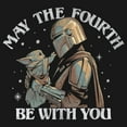 thumbnail image 2 of Girl's Star Wars: The Mandalorian Grogu May the Fourth Be With You  Graphic Tee Black X Small, 2 of 4