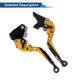 thumbnail image 5 of Palancas de freno y embrague cortas y largas para Kawasaki NINJA650R 09-16, palanca de freno ajustable de motocicleta, aleación de aluminio, mango tono dorado con extremo negro, 5 of 6