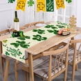 thumbnail image 1 of Mantel para el Día de San Patricio | Mantel de franela de vinilo irlandés | Impresión de trébol verde | Rectángulo 54"x108" | Impermeable y reutilizable | Decoración para comedor, cocina y fiestas, 1 of 6