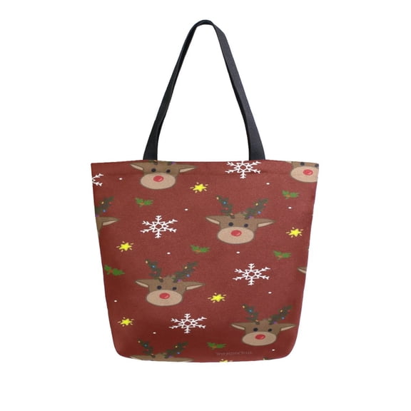 DIXRUYEE Tote Bag Women Weekender Travel Bag Shoulder Handbag Reindeer Snowflake Charm Printed