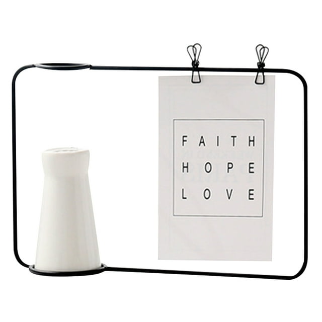 Coofit Photo Frame Set Metal: Nonskid Minimalist Picture Display Stand Desk Vase Frame
