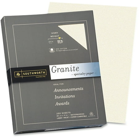Southworth, SOUJ938C, Granite Specialty Paper, 250 / Box, Ivory