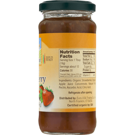 BIONATURAE ORGANIC STRAWBERRY FRUIT SPREAD, 9 oz