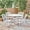 White, variant on Brody Traditional Outdoor 4 Seater Round Cast Aluminum Dining Set, White Finish