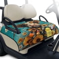 thumbnail image 2 of COEQINE All-Season Golf Cart Seat Protection, 4 Pockets Quilted Cover with Handle, Folds Like a Tote for Carry, Universal Fits Most 2-Seater Carts, Highland Cow Butterfly Floral, 2 of 8