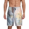 thumbnail image 1 of Fotbe The Cat Looks in the Mirror Pantalones Cortos de Pijama para Hombre, Ropa de Dormir, Pantalones de Pijama Cortos para Hombre-X-Large, 1 of 6