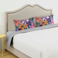 thumbnail image 3 of Yayeee Pillowcase Standard Size Set of 2 Satin Wrinkle Resistant Pillow Case, Colorful Painted Flowers Pattern, 3 of 7