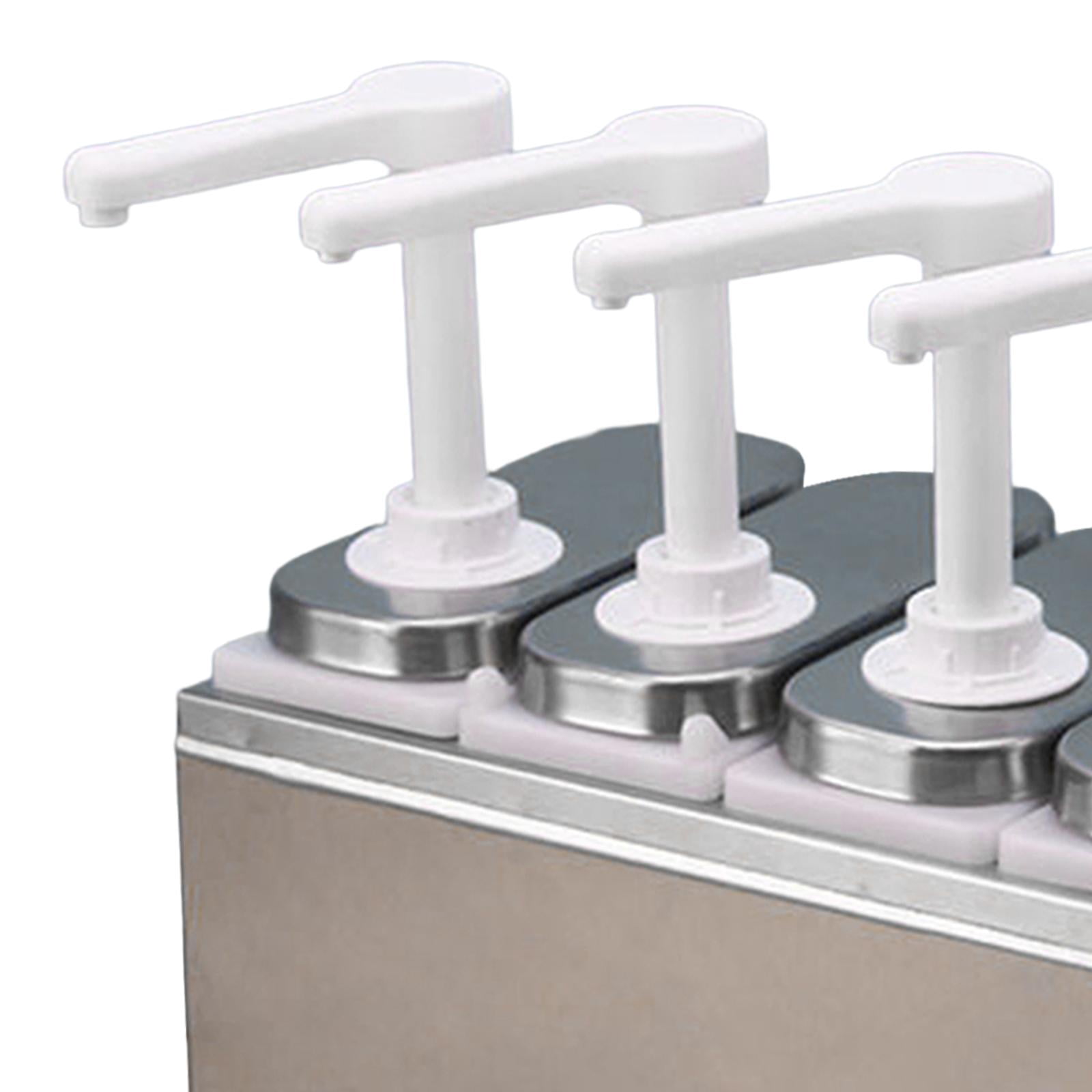 Fiocias Condiment Pump Dispenser 1.4L Detachable Hand Press Syrups Salad Dispensing Tool Four head