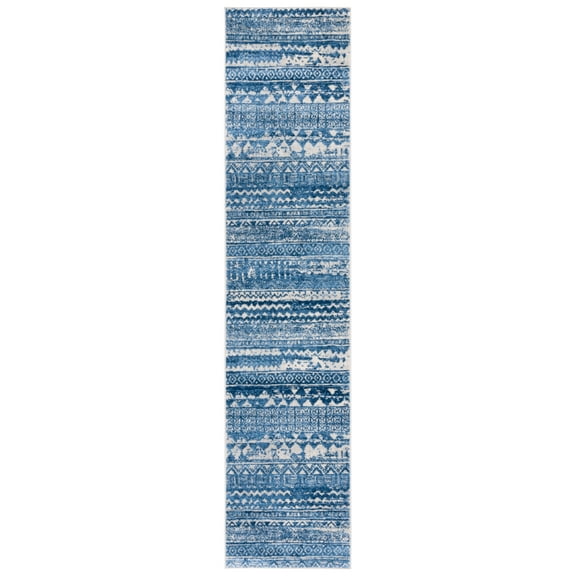 SAFAVIEH Brentwood Rubye Distressed Area Rug, Blue/Ivory, 9' x 12'