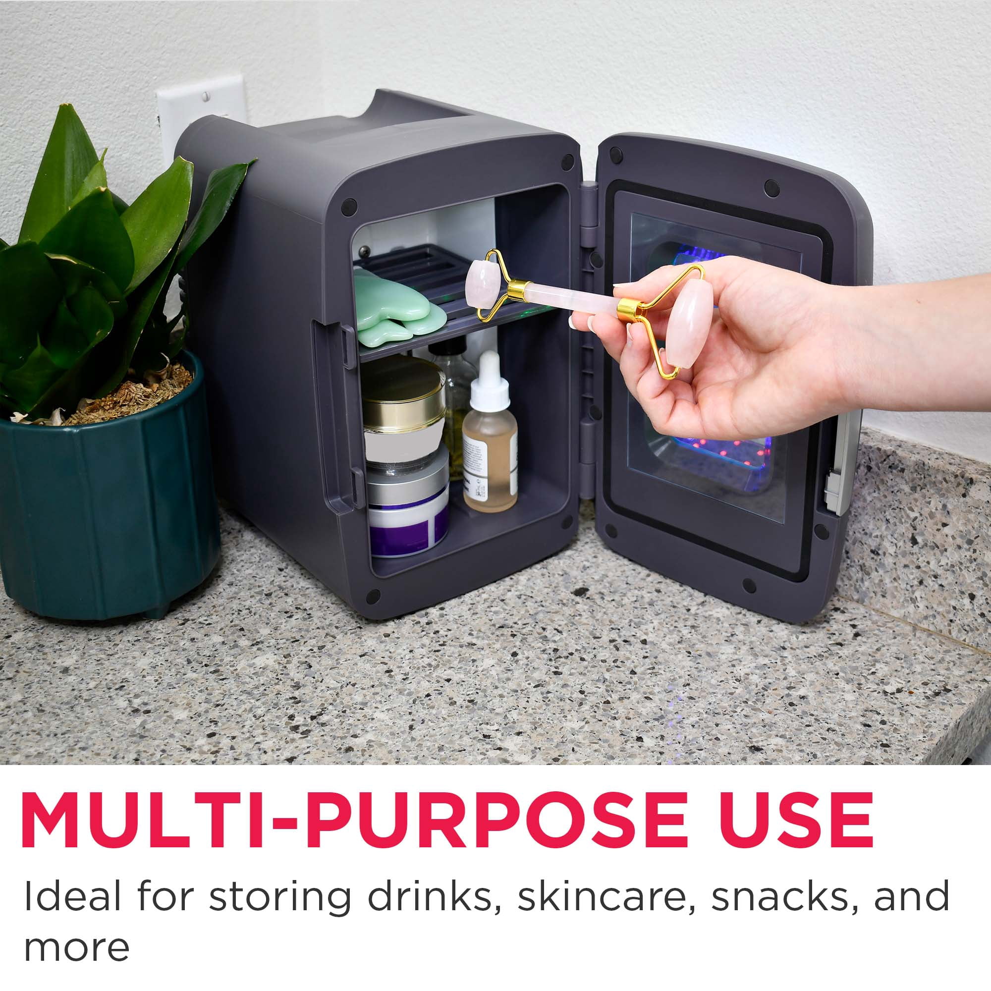 Frigidaire 6-Can Retro Gaming Light-up Portable Beverage Mini Fridge, EFMIS179 (Stealth), EFMIS179-STEALTH-CP4