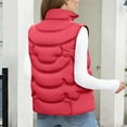 thumbnail image 3 of FDGIU Women's Long Puffer Vest - Sleeveless Hooded Quilted Zip Up, Lightweight Warm Winter Trendy Jacket, 3 of 6