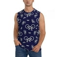 thumbnail image 2 of Lsque Bicycle1 Print Men's Cotton Blend Sleeveless Muscle Shirts (S-3XL)- Moisture Wicking, Odor Protection, UPF 30+,Small, 2 of 8