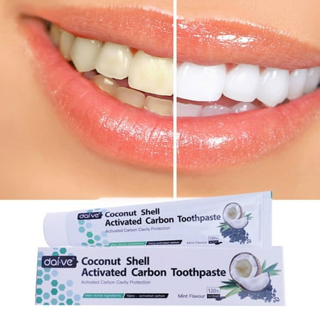 Activated Carbon Charcoal Coconut Teeth Whitening Toothpaste Stains