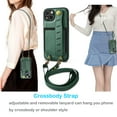 thumbnail image 4 of Tiflook iPhone 13 Pro (6.1 inch) 2021 Wallet Case PU Leather Wristlet Card Holder Slot Carrying [Removable Crossbody Strap] Purse Cover Green, 4 of 7