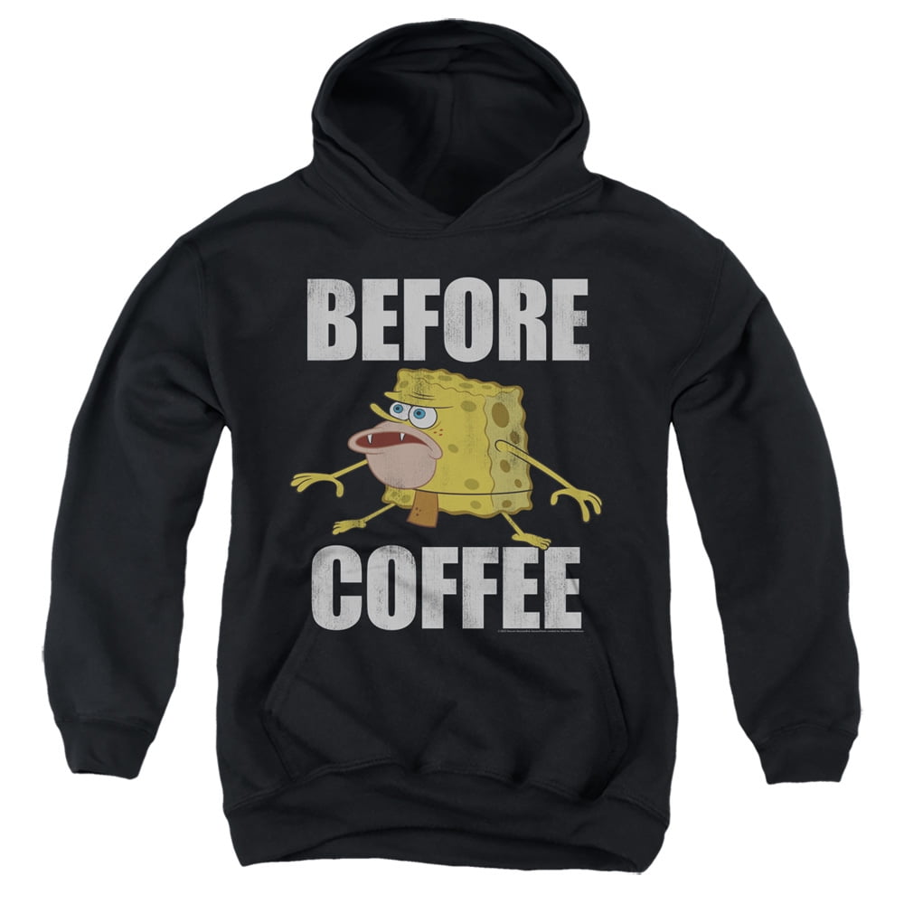Spongebob Before Coffee Meme Unisex Youth Pull-Over Hoodie