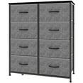 thumbnail image 5 of 8-Drawer Chest, Sturdy Steel Frame, Anti-Dumping, for Bedroom, Cloakroom, Hallway, Black/Gray Oak Finish, Assembly Required, 5 of 12