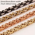thumbnail image 2 of QQTDFG 7-40'' 4/5/8mm Mens Jewelry Multi-Color Stainless Steel Byzantine Chain Necklace-Rose Gold-5mm-20 inch, 2 of 7