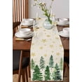 thumbnail image 4 of Rustic Christmas Tree Table Runner 72 Inches, Winter Watercolor Gold Snowflakes Bed Runner Dresser Scarves Tabletop for Indoor Outdoor Parties/Ceremony/Banquet, 14" x 72", 4 of 8