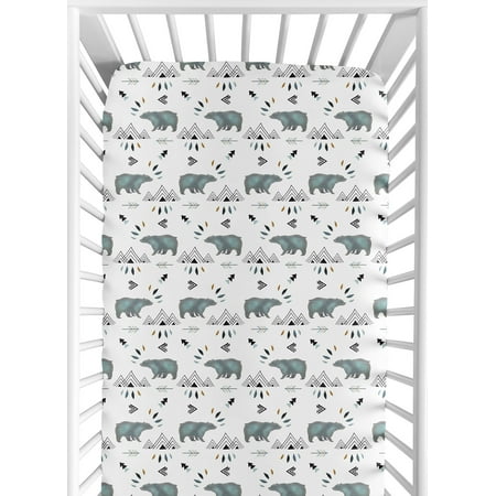 UPC: 0846480085355 | Bear Mountain Jersey Knit Fitted Crib Sheet by Sweet Jojo Designs