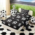thumbnail image 2 of Erosebridal Black White Soccer Twin Sheet Sets, Sport Bedding for Boys and Girls, 3-Piece, 1 Flat Sheet, 1 Fitted Sheet and 1 Pillowcase, 2 of 6