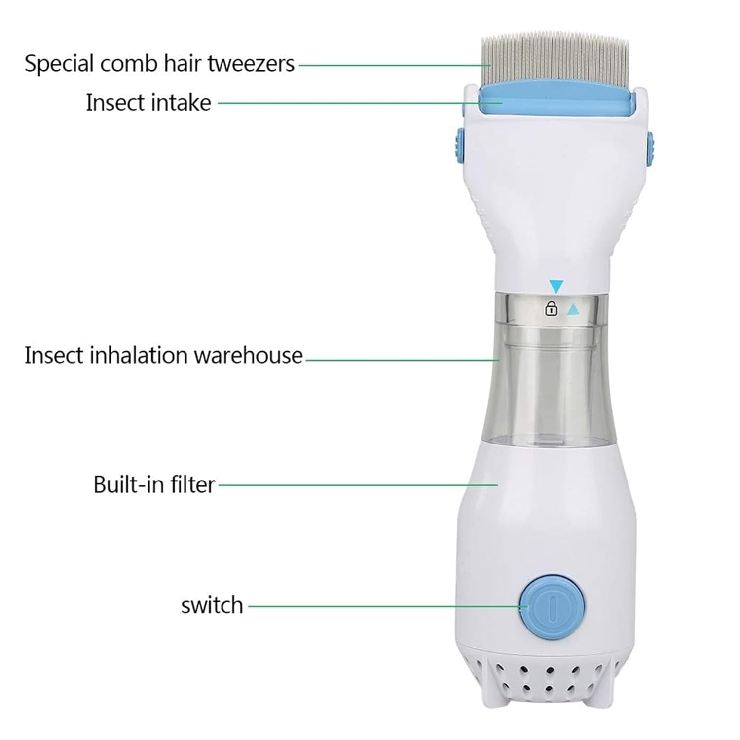 Changmaius  Electric Head Lice Vacuum Comb,Head Lice Treatment, Electric Lice RemoverOut Performs Other Head Lice Combs Or Lice Shampoo For Removing Lice And Eggs