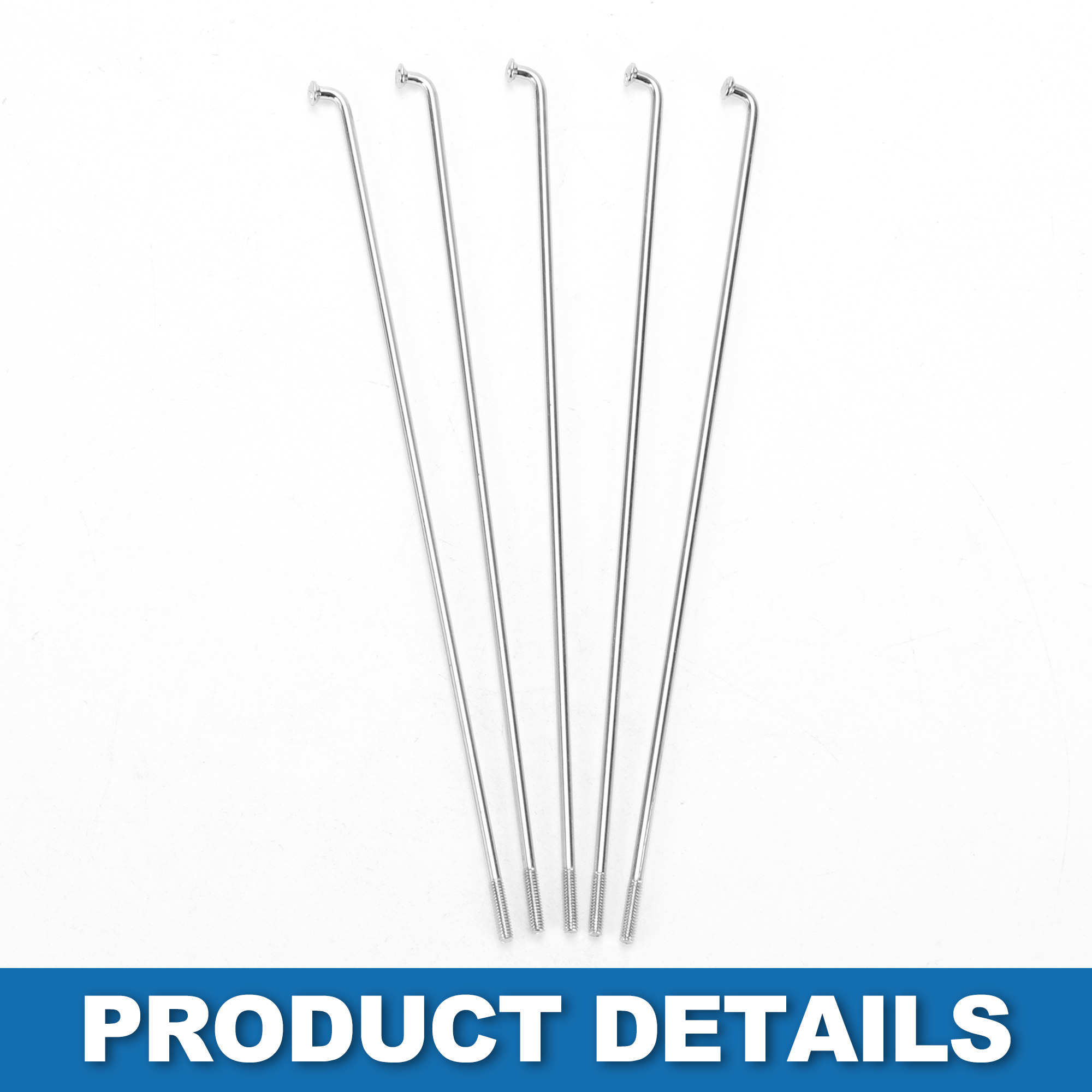 Unique Bargains 36Pcs 14G Mountain Bike Spokes for Bicycle Carbon Steel Silver 5.71"