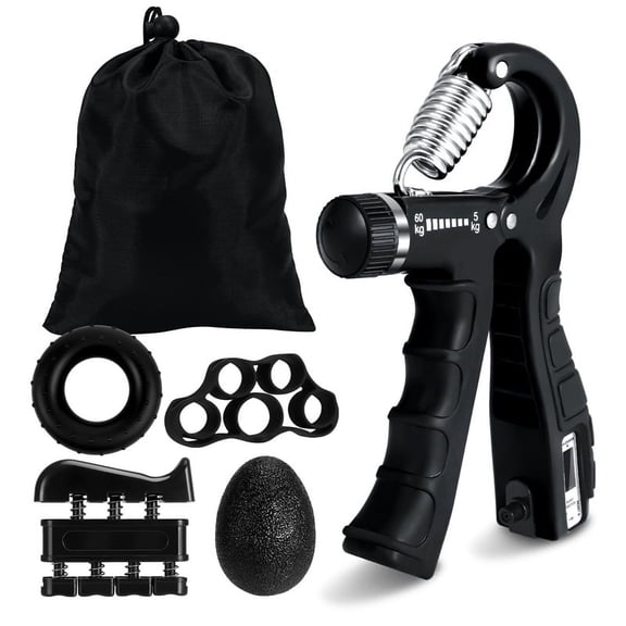Hengguang 6 Pack Grip Strength Trainer Kit with Counter,Adjustable Resistance 10 to 132lbs Hand Gripper,Hand Extension Exerciser and Forearm Workout Ring for Muscle Building and Injury Recover