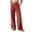Red*, variant on RUTAYY Women's Pants Loose Fit Solid Color Straight Leg Long Bottoms Casual Daily Wear with Pockets Comfortable Classic Stylish Trousers