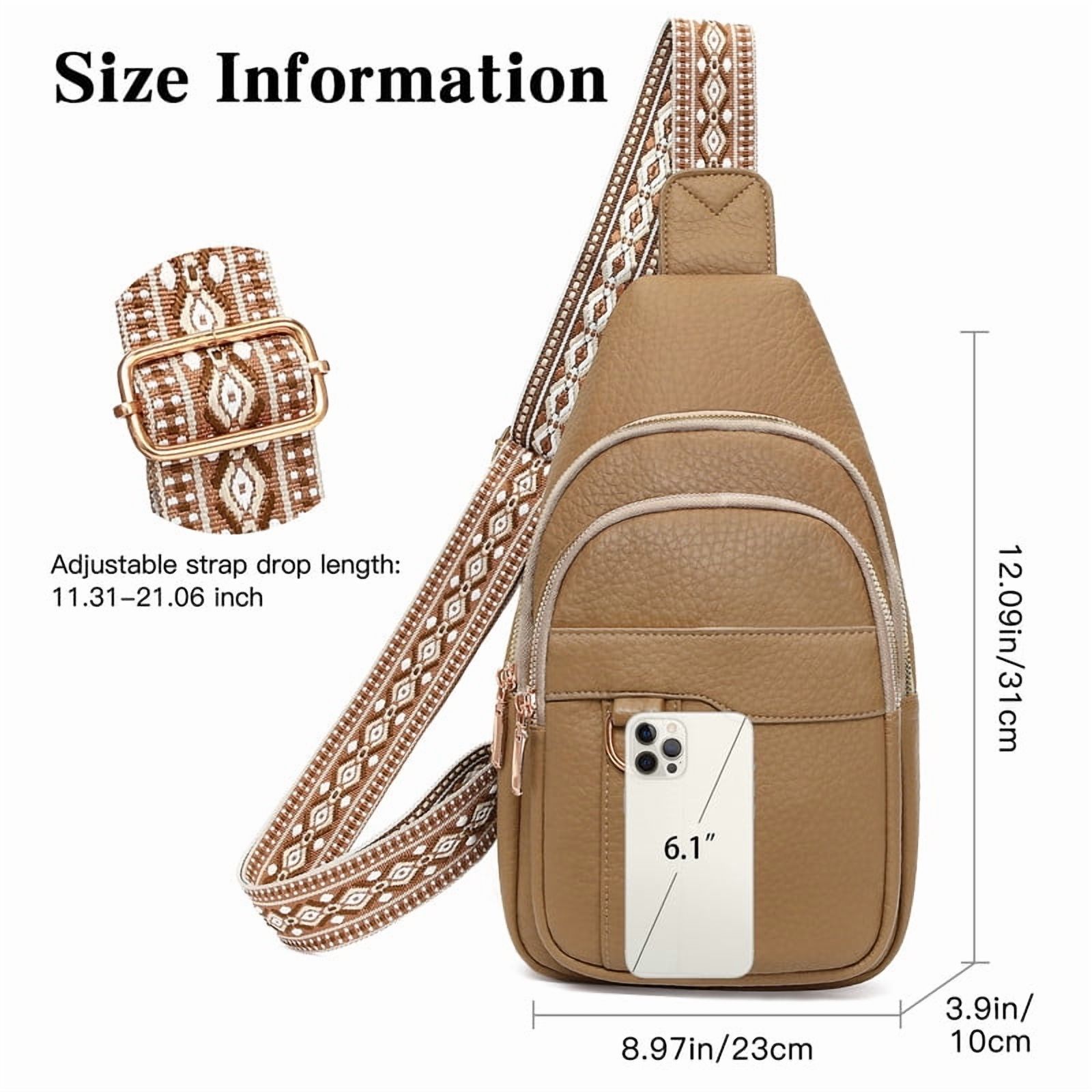 GAEKEAO Sling Bag for Women Crossbody Bags Fanny Pack Vegan Leather Chest Bag Travel Shoulder Belt Purse Backpack Gifts