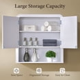 thumbnail image 4 of Aitjunz 47.6" W Bathroom Wall Storage Cabinet, Wood Medicine Cabinet with Doors and Adjustable Shelf, Over the Toilet Storage Cabinet for Bathroom, Laundry Room and Kitchen, Set of 2, White, 4 of 8