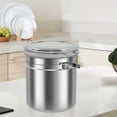 thumbnail image 1 of NUAHRHY 4 Pcs Stainless Steel Canister Practical Canister Set with Clear Lid and Locking Clamp Convenient Kitchen Canisters Versatile Food Storage Container for Coffee Tea Flour Sugar, 1 of 8