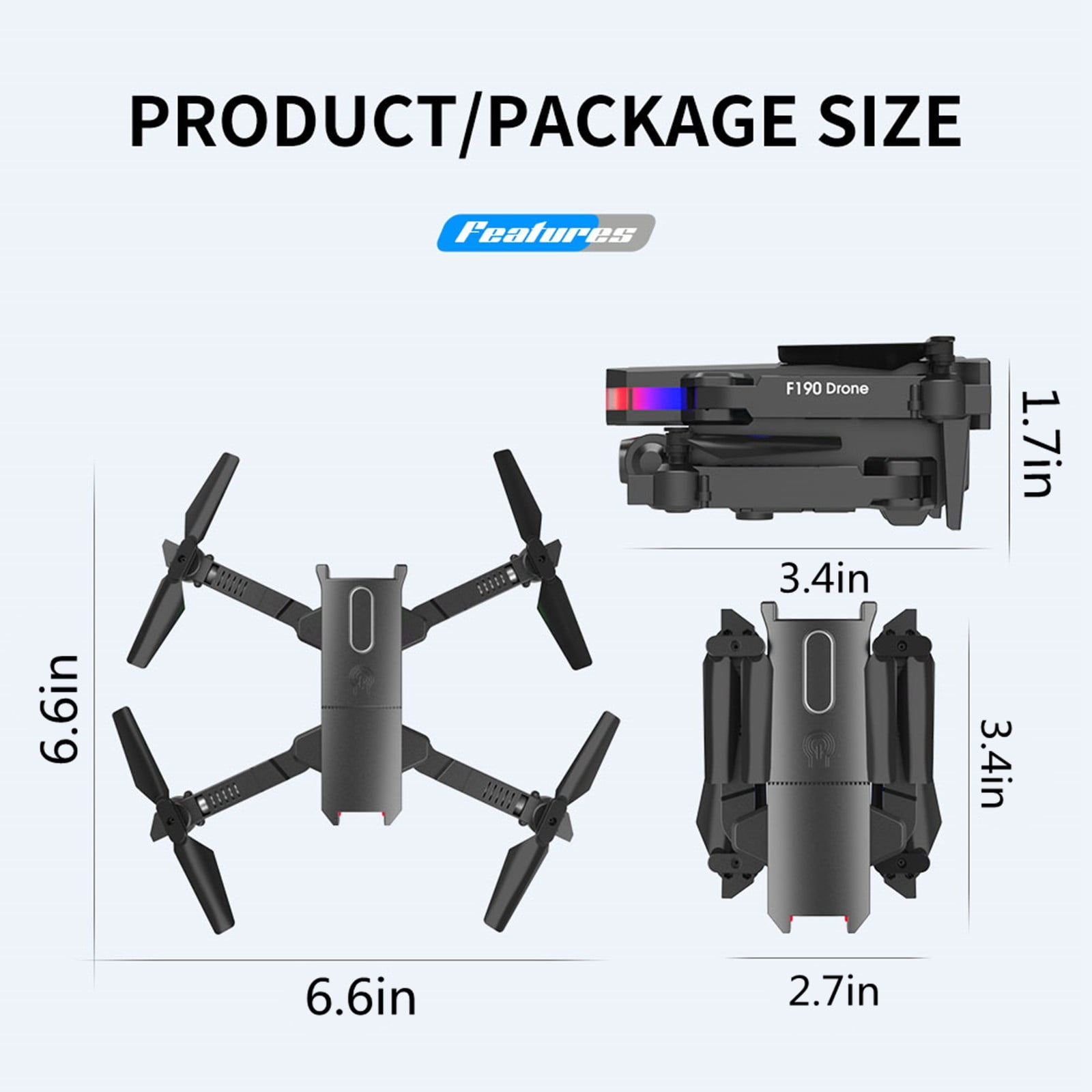 ESULOMP Drone with Daul 4K HD FPV Camera Remote Control Toys Gifts for Boys Girls with Altitude Hold Headless Mode Start Speed Adjustment