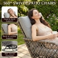 thumbnail image 4 of AECOJOY 2-Piece Rattan Patio Conversation Set with 2 High-Back Swivel Rocking Chairs, Dark Gray, 4 of 5