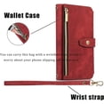 thumbnail image 5 of Wallet Case for iPhone 12(iPhone 12 Pro), iPhone 12(iPhone 12 Pro) Wallet Phone Case, Premium Zipper (with Wristlet) Flip Leather Phone Case for iPhone 12/12 Pro(6.1 inches) - Red, 5 of 14