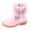 Pink, variant on LUOGENLI Kids Rain Boots Size 4 Toddler Girls Booties Little Kid Shoes Short Boots Girls Snow Boots Cotton Boots Princess Shoes Kids Hiking Boots Size 3.5 Girls Cowboy Boots Size 2.5 Big Kid 28