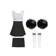 thumbnail image 2 of iiniim Kids Girls Festival Cheer leader Fancy Dress Sleeveless Patchwork Dress with Shorts Dance Outfit Size 4-14 A White&Black 10, 2 of 7