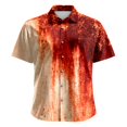 thumbnail image 4 of Wyzesi Chemise Rouge Habillée pour Hommes Printemps Simple Décontractée Col à Revers Imprimé Complet Plage Manches Courtes Vacances Extérieur Chemise Habillée Chemises pour Hommes Manches Courtes avec Poche, 4 of 5