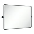 thumbnail image 4 of 48x36'' Farmhouse Black Metal Framed Pivot Rectangle Bathroom Mirror Rounded Rectangular Tilting Beveled Vanity Mirrors, 4 of 8
