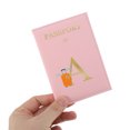 thumbnail image 3 of Unique Bargains 1 Pc Passport Holder Letter A Passport Sleeve Pink, 3 of 5