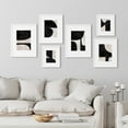 thumbnail image 3 of PixonSign Framed Canvas Print Wall Art Set - Mid-Century Black & Tan & White Polygon Patterns Posters - Gallery Set of 6 Variety Abstract Geometric Illustrations Wall Décor for Home - White, 3 of 5