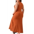 thumbnail image 4 of DARING DIVA Plus Size Sweater Crewneck Knit Sweater Tank Dress 1X Rust Red, 4 of 6