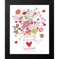 thumbnail image 2 of Zaman, Farida 12x14 Black Modern Framed Museum Art Print Titled - Valentines Flowers I, 2 of 5
