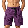 thumbnail image 2 of Lmueinov 2026 Men's Nylon Spandex Belted Cargo Shorts, Quick Dry Stretch Outdoor Casual Shorts with Multi Pockets, Loose Fit Summer Wear S-2XL, 2 of 4