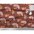 thumbnail image 3 of Soimoi Modal Satin Fabric Tree,Floral & Deer Animal Print Fabric by Yard 42 Inch Wide, 3 of 3