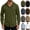 Army Green, variant on Mens Oxford Cotton Long Sleeve Hooded Shacket Snap Button Down Shirt Jacket Lightweight Cargo Tops with Flap Pockets for Daily Wear Travel Fall, White, L